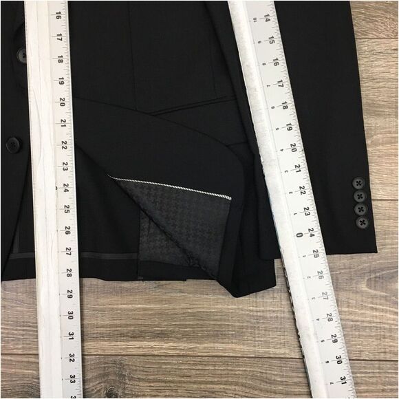 JOHN VARVATOS Mens Blazer Sport Coat Casual Jacket Size 40R Black Wool Suit - Picture 8 of 12